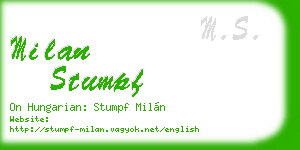 milan stumpf business card